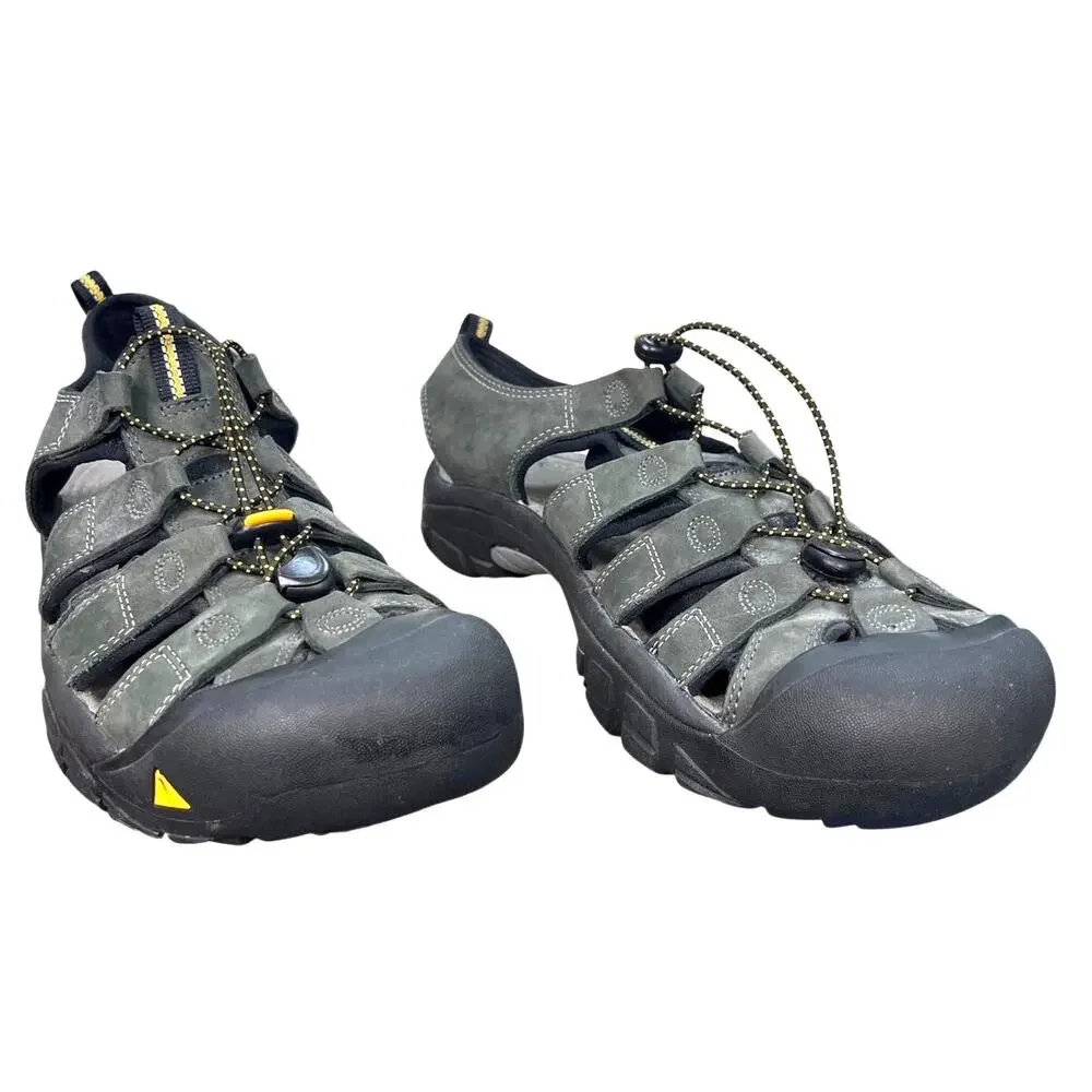 Keen Men’s Newport H2 Grey Leather Hiking Trail Sandals Size US 11.5